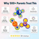 Suction Spinner sticking to car window — perfect travel toy for toddlers