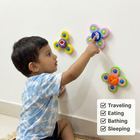 Suction Spinners (Set of 3 ) · Sticks to any surface · Safe for 6M+ Keep Baby Happy Anywhere — No Screen, No Battery Needed